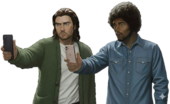 アバターとしてバーチャル空間を歩くユーザーのイラスト